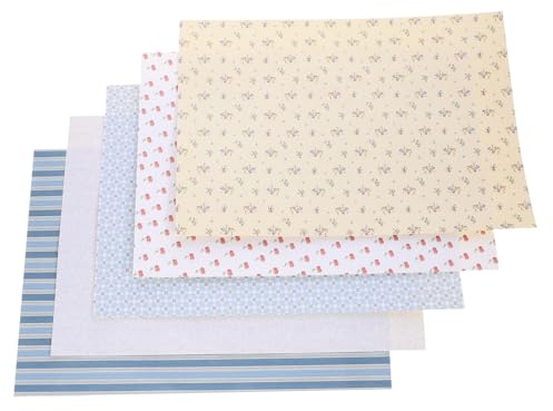 SKISUNO Set 5 Fogli Carta da Parati Staccabile A4 per Casa delle Bambole, Adesivi Murali per Mini Casa, Decorazione Scenica per Soggiorno e Camera