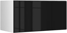 Schranksystem Modul+ in weiß offen oder geschlossen Aufbewahrung individuell montierbar als Regal oder Schrankset Lowboard oder Sideboard wandhängend (Schwarz Hochglanz, Schrank 76x 38 cm mit Klappe)