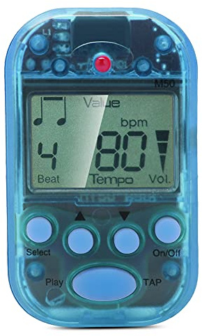 BAFOVY Meideal Digital Beat Tempo LCD Metronom, Leichtes Kompaktes Metronom mit Doppeltem Kopfhörerausgang für Musiker, 30 Bis 280 BPM für Gitarre, Klavier, Schlagzeug (BLUE)