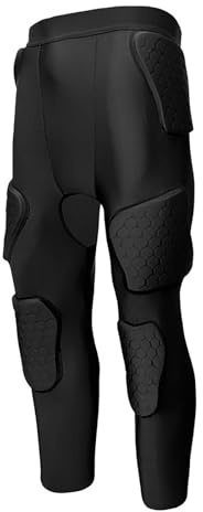 Gepolsterte Kompressionshose für Herren, gepolsterte Schutzausrüstung, Sport-Leggings, Schutzanzug, eng mit mehreren Polsterungen, Hüft-, Oberschenkel-, Knieprotektor, langlebig/elastisch/sicher