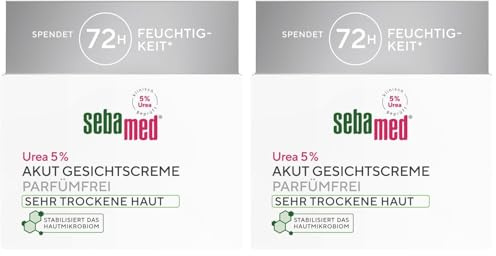 Sebamed Urea 5% Akut Gesichtspflege parfümfrei sehr trockene Haut 50 ml, spendet 72 Stunden Feuchtigkeit, trägt zur Glättung von Falten bei, lindert rasch Schuppung und Spannungsgefühl, ohne Parfüm