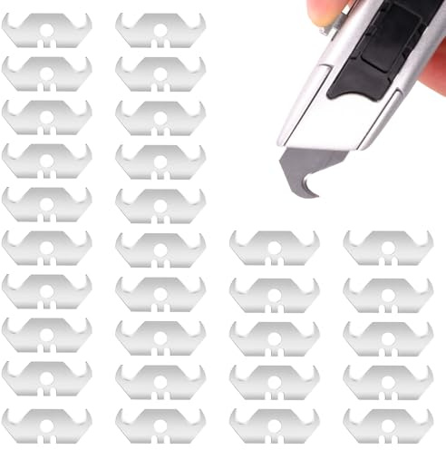 30 Pcs Lame de Cutter trapeze Lame Cutter 25mm pour Découpe Précise de Tous Matériaux,Avec Rangement en Boîte
