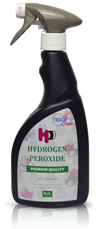 HP Hydrogen Peroxide 6 Percent 6% Solution 20 Vols Plants Cleaning - Spray | 6% Hydrogen Peroxide, First Aid, Cleaning, Mouthwash When Diluted, Stain Removal, Mould & Mildew, H2O2 20 Vols, 500ml