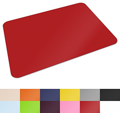 Schreibtischunterlage von Office Marshal | hochwertige Tischauflage für Büro und Schule | abwischbar | rutschfest | 65x50 cm | rot