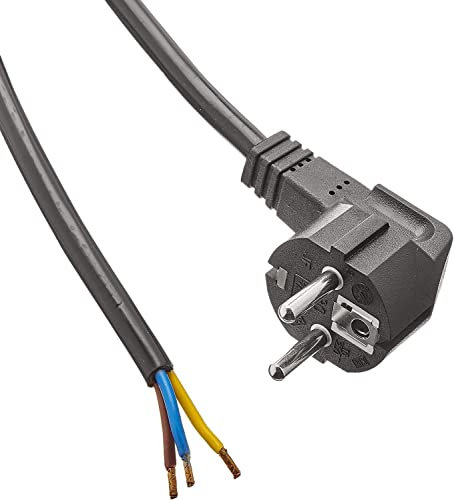 CABLEPELADO Cable alimentación CEE7 | Enchufe Schuko a bornes | Sección 1 mm² | H05VV-F | Apto para enchufes, regletas, Fuentes de alimentación, portalámparas | Negro | 3 Metros