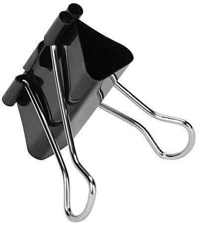 Lot de 24 Pinces à documents 41mm Boîte de Pinces à papier multi-fonctions Binder Clips Papier Métal Pince à Dessin pour Notes Facture/Billet/Fichier/Photos/Scolaire Fournitures de bureau