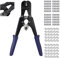 CAMWAY 2 in 1 Pinza Crimpatrice, Pinza Cavi a Taglio, Pinze a Crimpare Inclusi 100 Pezzi Pinz per Manicotti Crimpatrice in Alluminio 1/8 Pollici, 50 Pezzi M3 Rigging Ditale in Acciaio Inossidabile