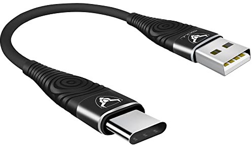 iSOUL USB C Cable [15cm] Data Sync High Speed Charging Nylon Braided Type C Fast Charger Lead Cord for Samsung Galaxy Huawei MacBook Xperia OnePlus Google Pixel Oculus Quest, iPad 10.2 2020 8th Gen