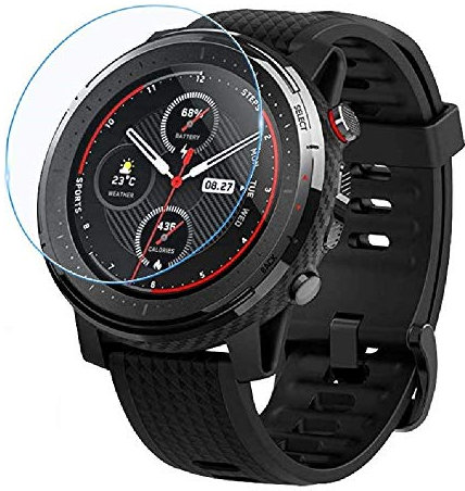 3X Protector de Pantalla para XIAOMI AMAZFIT Stratos 3, Cristal Vidrio Templado Premium Reloj SmartWatch