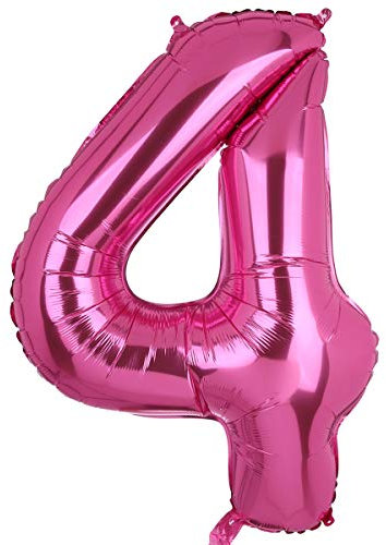 XXL Groß Rosa Zahl 4 Folienballon Luftballon Folien Mylar Riese MäDchen Helium Ballon Geburtstag Party Deko Lieferungen Baby 100 CM