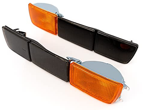 Front- Blinker Orange Blinkleuchten + lange Blenden Schwarz Set Links+Rechts Eintragungsfrei