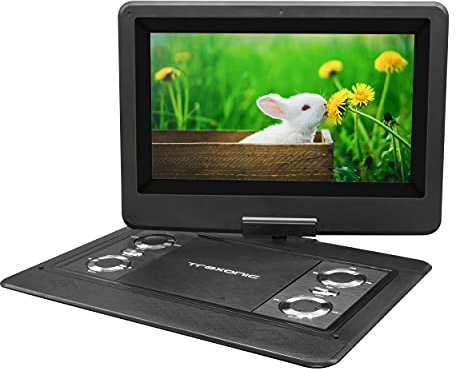 Trexonic 12.5 Inch Portable TV+DVD Player with Color TFT LED Screen and USB/HD/AV Inputs,Black