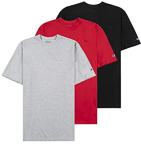 Champion Pack of 3 Big and Tall Men's T-Shirts, 100% Cotton T Shirts for Men