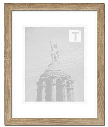 MDF-Bilderrahmen Valentina 20 x 26,5 cm Modern abgerundet hier Sonoma Eiche mit Kunststoffglas klar 1 mm