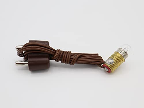 BELI-BECO 469 Skalenlampe für Krippe mit Beleuchtung - Krippenbeleuchtung - klare Glühlampe E 5,5-4,5 V - 0,2A mit 400 mm Litze und Doppelstecker (Braun)