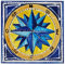 Sicilia Bedda - PIASTRELLA IN CERAMICA SICILIANA - Realizzata e Dipinta a Mano - 15 x 15 x 0.8 CM (Rosa dei Venti Blu)