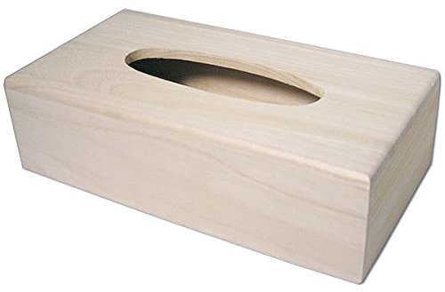 Scatola fazzoletti in legno di balsa con coperchio 25 x 12 x 7 cm.