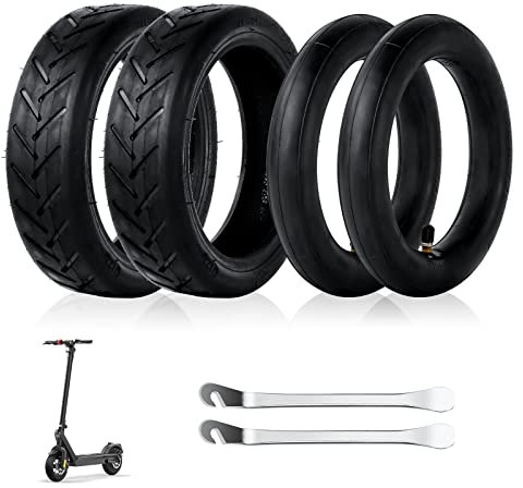 Ainiv 8 1/2 Chambre à Air et Pneu (2 ensembles) pour Trottinette Électrique Xiaomi M365/Pro/Pro2/1S/Essential et Wispeed T855 /T850, Pneus en Caoutchouc Durable de Rechange avec 1x Pied de Biche