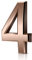 Vicloon Hausnummer, 4 in Bronze Acryl Hausnummer,Höhe 7.5cm, Selbstklebende Haus-Nummer, für Tür, Briefkasten, Außen, Anti-Friktion, Wetterfest