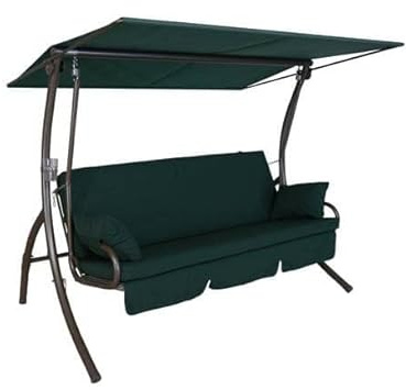 ANGERER Hollywoodschaukel Dream grün einfarbig | Gartenschaukel Made in Germany, Schaukel zum Sitzen, Liegen und Entspannen, inklusive Bett-Funktion, einfache Montage