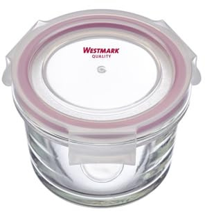 Glass food storage box, 150 ml, round
