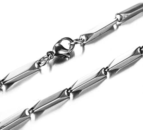 Kette Silber 55CM Damen, Halskette Herren Cool Edelstahl 1.5MM Dünne Modeschmuck Geschenk Geburtstag