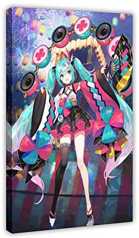 Hatsune Miku 1 Leinwand-Poster, Schlafzimmer, Dekoration, Sport, Landschaft, Büro, Raumdekoration, Geschenkrahmen, 60 x 90 cm