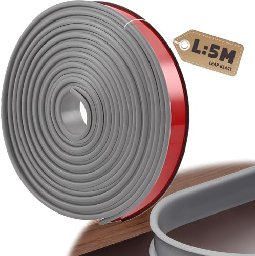 LeapBeast U-Form Selbstklebend Möbelkantenband, 5 Meter Möbelkantenband Flexible TPE Faltbarer Kantenschutz für Tische Bettkanten Nachttische Wand Ecken
