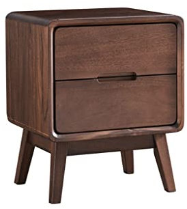 ZILOOK Nachttisch mit Spind, schwarzer Walnuss-Nachttisch, einfacher Wohnzimmer-Schlafzimmer-Aufbewahrungsschublade, Nachttisch, Spind, Regal, Beistelltisch Decoration