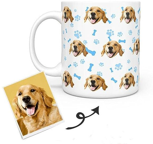 Tazza per acqua personalizzata fai da te con immagini, nome, logo, foto, tazza creativa, regalo per papà, mamma, fidanzato, fidanzata, regalo di compleanno (stile 1)