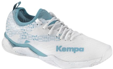 Kempa Scarpe da Pallamano Unisex Wing Lite 2.0 W Game Changer, Scarpe da Ginnastica, Bianco Aqua, 38.5 EU