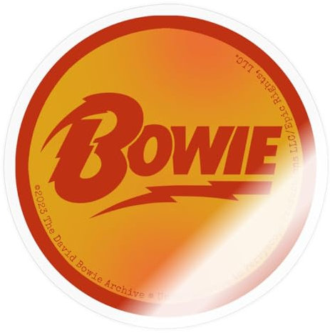 Spreadshirt David Bowie Roter Schriftzug Mit Blitz Sticker, max. 10x10 cm, 10 x 10 cm, Transparent glänzend