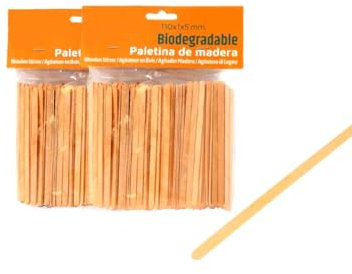 1000 paletinas de café de Madera de 11 cm. Palitos de café Desechables, Palitos removedores de café. agitadores de café y te. Palos para manualidades.