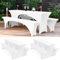 Zwei 3er-Set Biertischhussen 220 x 50 x 70 cm, hussen bierzeltgarnitur, weiß, Stretch-Bezüge für Biertisch- und Bankgarnituren, Bierbankhussen, Spandex-Bierzeltgarnitur für Bankett, Gartenmöbel-Bezüge