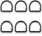 NQEUEPN 6 Stück D-Ring-Feder-Schlüsselhaken, Metall Schlüsselanhänger Clip Verriegelbar D-Ring-Karabiner Verschlüsse d-Ringe Schnalle Klemmen für Gürtel Rucksack Handtasche Geldbörse Riemen, Schwarz