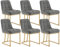 WOLTU Esszimmerstühle 6er Set, Küchenstuhl Samt, Polsterstuhl mit Metallgestell in Bogenform, gepolsterter Stuhl mit Rückenlehne, Wohnzimmerstuhl Schminkstuhl EZS32dgr-6 Dunkelgrau