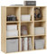 WOLTU Bücherregal mit 9 Fächern, Bücherschrank offen, Würfelregal, Raumteiler Regal, Standregal, Büroregal, für Wohnzimmer, Büro, Schlafzimmer, 94x93x29,5 cm, helle Eiche