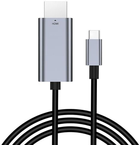 DIGITAL SQUARE Cable USB Tipo C a HDMI 2m, 4K@60Hz UHD, Plug and Play, Compatible con Thunderbolt 3/4, MacBook Pro/Air, iPad Pro, iMac, Surface Book, Móvil de Tipo C