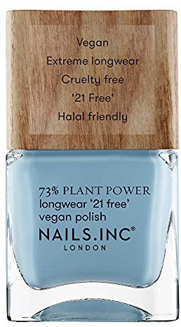 Nails Inc - CLEAN TO THE CORE Plant Power veganer Nagellack - 73% Plant Based, 100% Vegan & Tierversuchsfrei - Perfekte Maniküre, zartes Blau - Für umweltbewusste Nail Art