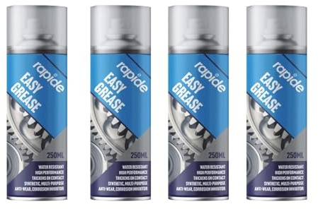 SDMAX Easy Grease Aerosol Spray, Water Resistant, Super Lubrication, High Performance, Anti-Wear And Corrosion, Lightweight, Easy To Use, Multipurpose Use, 250ml (4PCS)