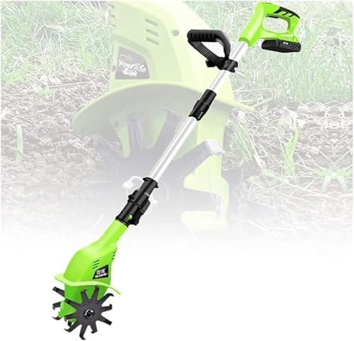 KjoiDWz ELzEy motobineuse électrique Rotavator électrique sans Fil Portable, motoculteur de Jardin avec Batterie Rechargeable de 4000 mAh et Chargeur pour La Préparation des Lits De Semences