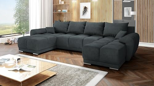 Modernes Grosses Ecksofa Honey U Dark Graphite