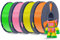 SUNLU 4KG Hohe Geschwindigkeit PLA Filament 1.75mm, 3D Drucker PLA Filament mit Hoher Fließfähigkeit, Entwickelt für Schnelles 3D Drucken, Rapid HS-PLA 4-Pack, Orange+Gelb+Rosa+Grün