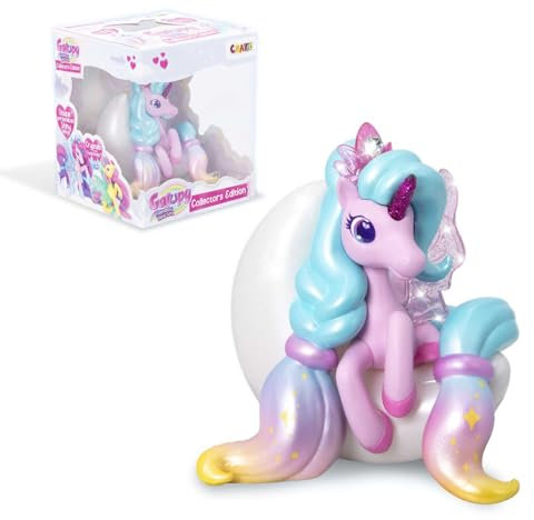 Galupy Rainbow Unicorn Collector Edition Dreamy - Einhorn Spielzeug zu Sammeln, Einhorn Figuren mit Glitzerflügeln & Swarovski Kristal, Rosa & Blau