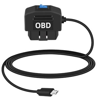 YANBORONSN Automotive OBD Power Cable, USB Micro to OBD-II Hardwire Cable Adapter with Switch Button for Dash Camera 24 Hours Surveillance/Acc Mode,(3.5M/11.5Ft
