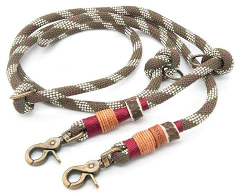 Hundeleine aus Tau | 1 cm dick | Highland Green | 2 m / 2,5 m / 3 m verstellbare Führleine, handgefertigtes Design, robust, für kleine & mittelgroße Hunde – grün