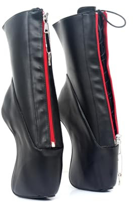 TIKENBST Ballerina Heels Ballet Boot Heels Ballet Heels Tacchi Donna Tacchi alti Sexy Platform Heelless Ballet Stivaletti Super Alti,Black-41