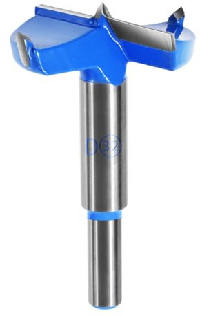 FOCMKEAS 32mm丨1-1/4 Inch Forstner Drill Bit with Round Shank Double-Flute Tungsten Carbide Wood Hole Saw for Plastic, Hard Wood, Woodworking Hinge Hole Drilling Boring Bits Cutter