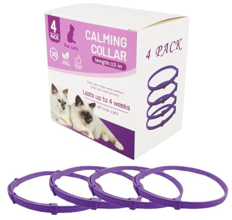 Katzenpheromone - Verstellbares Halsband mit natürlichen Pheromonen | Entspannender Breakaway -Kragen für Katzen und Hunde, Kätzchen Stress Relief Band, bequemer ruhiger Kragen, effiziente Angstzustän
