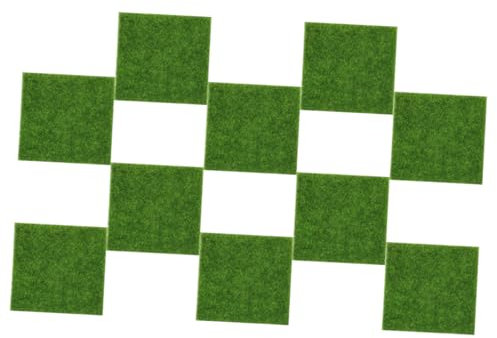 Warmhm 10 Pièces Décoration de Mousse simulée Faux Grand Gazon extérieur Tapis de Jardin Mousse Artificielle Diorama Herbe Gazon Artificiel Tapis d'herbe Artificiel Herbe émulée PVC Vert